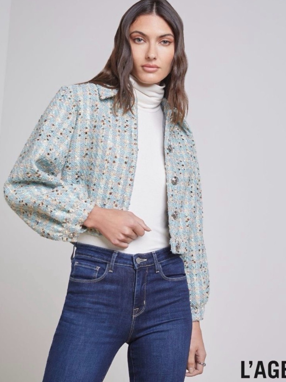 L'Agence Tweed Cropped Jacket